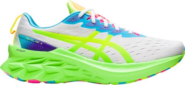 アシックス メンズ ランニングシューズ Asics Men's Novablast 2 Running Shoes - White/Yellow|trois HOMME