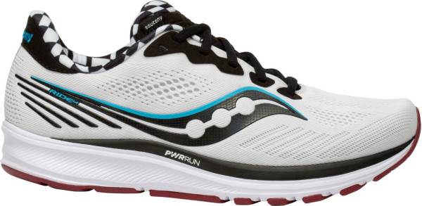 サッカニー メンズ ランニングシューズ Saucony Men's Ride 14 Running Shoes - White/Black|trois HOMME
