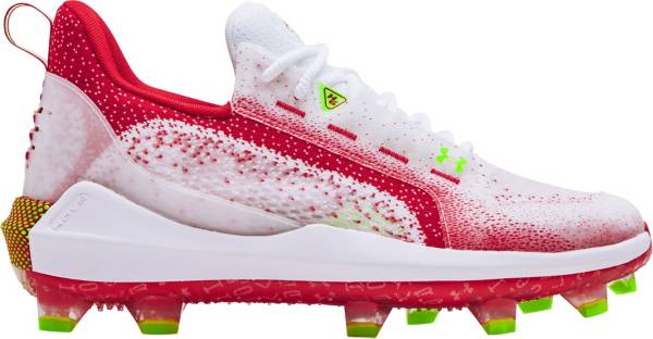 アンダーアーマー メンズ 野球 スパイク Under Armour Men's Harper 6 Elite TPU Baseball Cleats - White/Red