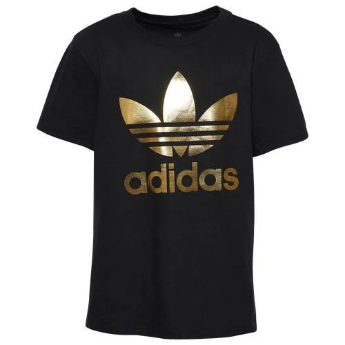 アディダス キッズ Tシャツ 半袖 adidas Metallic Trefoil T-Shirt - Black/Gold|trois HOMME