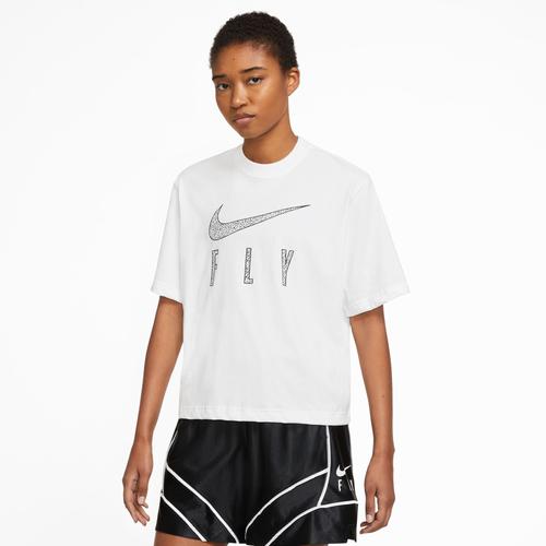 ナイキ レディース Tシャツ 半袖 Nike Dri-FIT Boxy Swoosh Fly T-Shirt - White|trois HOMME