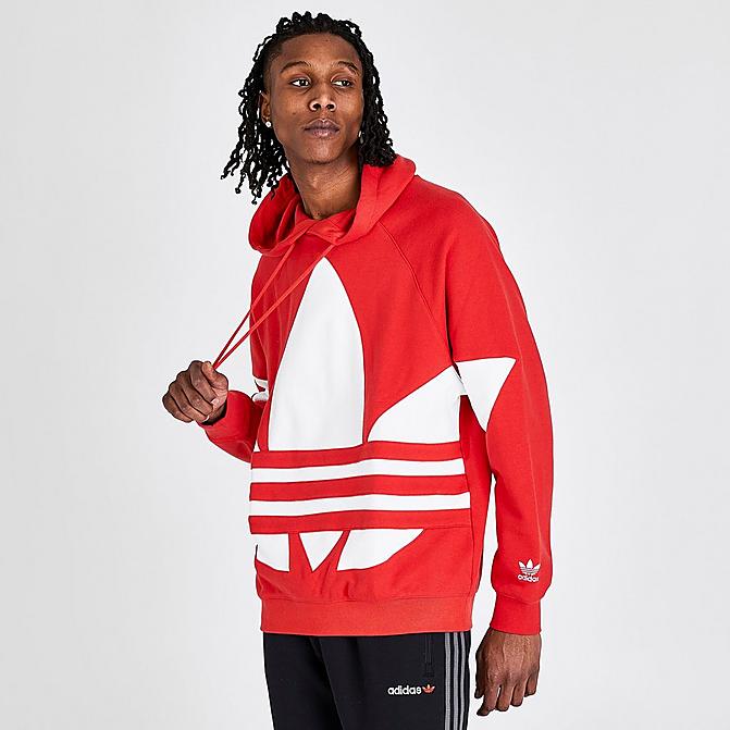 adidas originals trefoil hoodie red