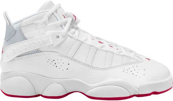 ナイキ キッズ バッシュ Jordan Kids' Grade School Six Rings Basketball Shoes - White/Hibiscus|trois HOMME