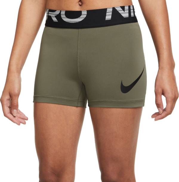 ナイキ レディース 形づくるさる股引き Nike Women\u0027s Pro Dri-FIT 3\" Graphic Training Shorts - Medium Olive"