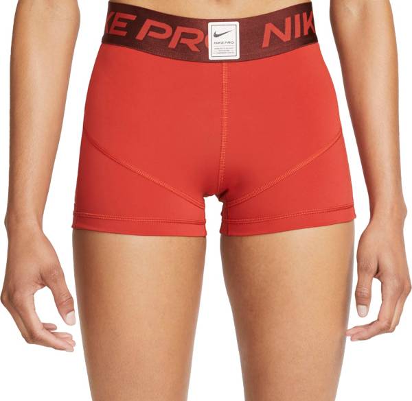 ナイキ レディース 形づくるさる股引き Nike Pro Women\u0027s Dri-FIT 3” Graphic Shorts - Cinnabar