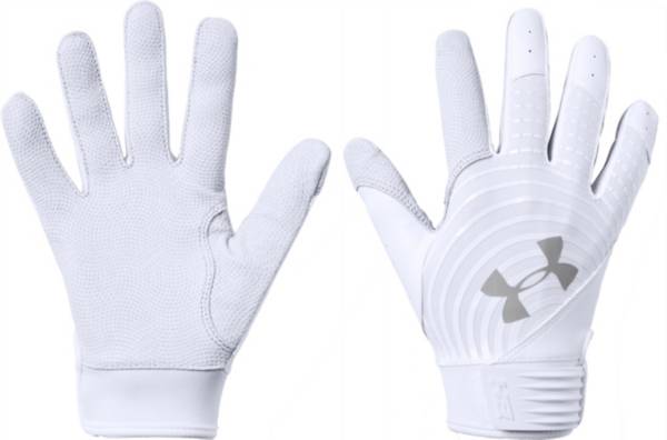 アンダーアーマー メンズ 打棒地球儀 Under Armour Adult Harper Hustle Batting Gloves - White