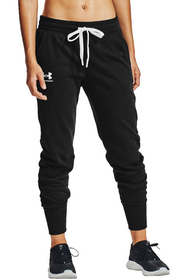 アンダーアーマー レディース ジョガーパンツ Under Armour Women\u0027s Rival Fleece Jogger Pants - Black/White