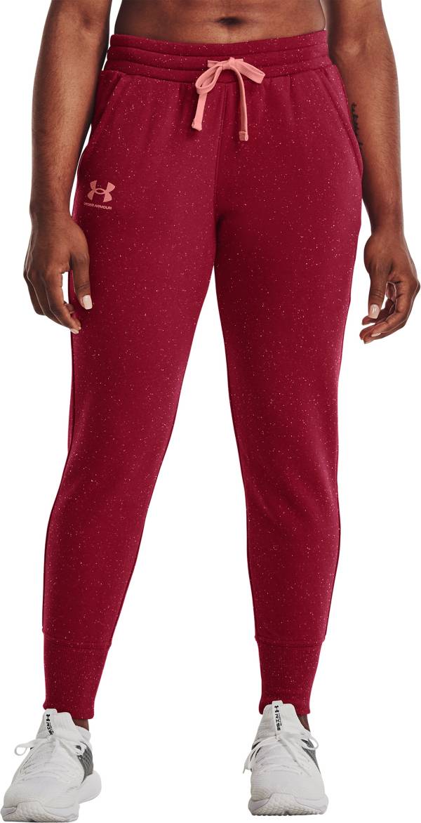 アンダーアーマー レディース ジョガーパンツ Under Armour Women\u0027s Rival Fleece Jogger Pants - Black Rose/Posh Pink