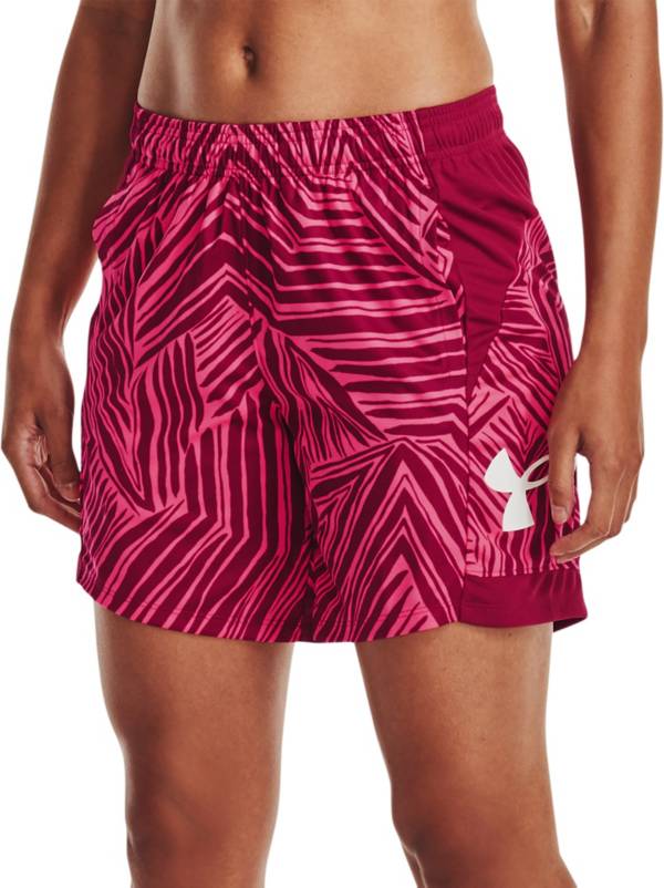アンダーアーマー レディース 二階建てバス食麺麭 Under Armour Women\u0027s Baseline 6.75\u0027\u0027 Basketball Shorts - Penta Pink/Black Rose