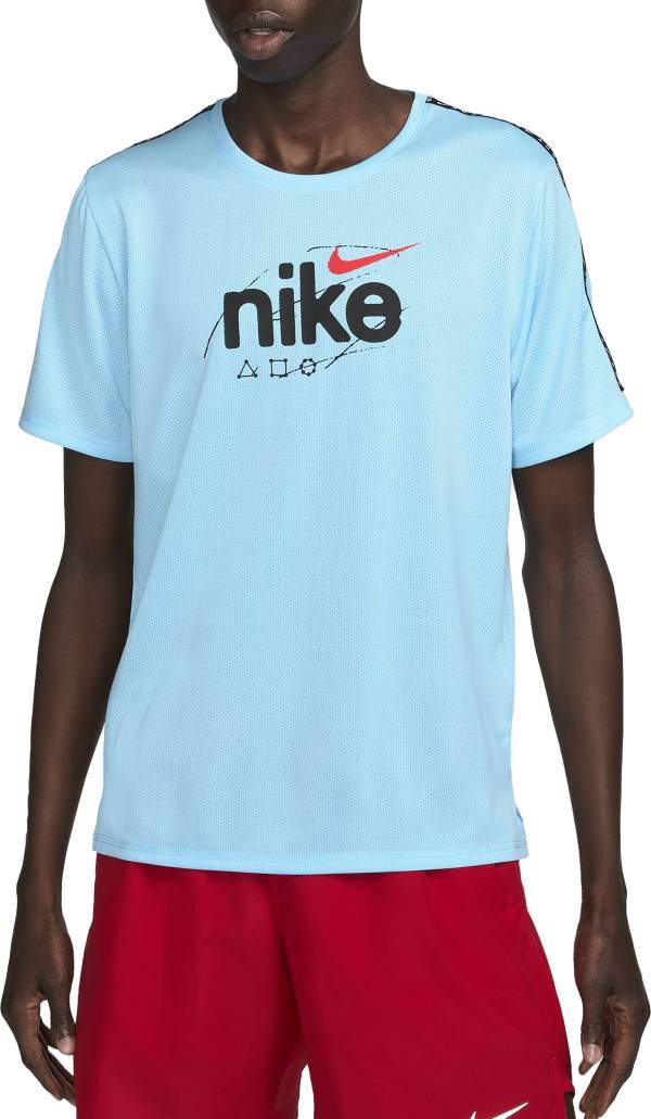 ナイキ メンズ Tシャツ 半袖 Nike Men\'s Dri-FIT Miler Dyed T-Shirt - Blue Chill