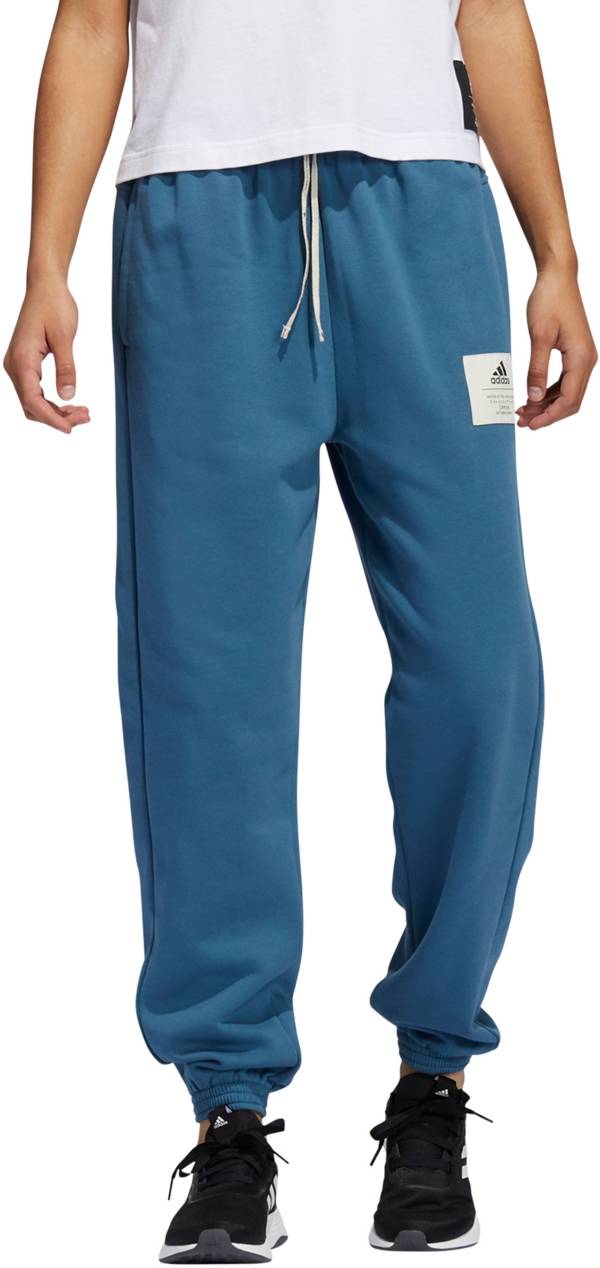 アディダス レディース スウェットパンツ adidas Women's High Rise Cinch Fleece Pants - Orbit Indigo|trois HOMME