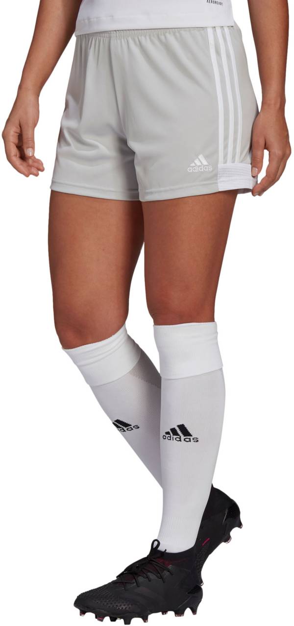 アディダス レディース サッカー ショーツ adidas Women's Tastigo 19 Soccer Shorts - Team Light Grey/White
