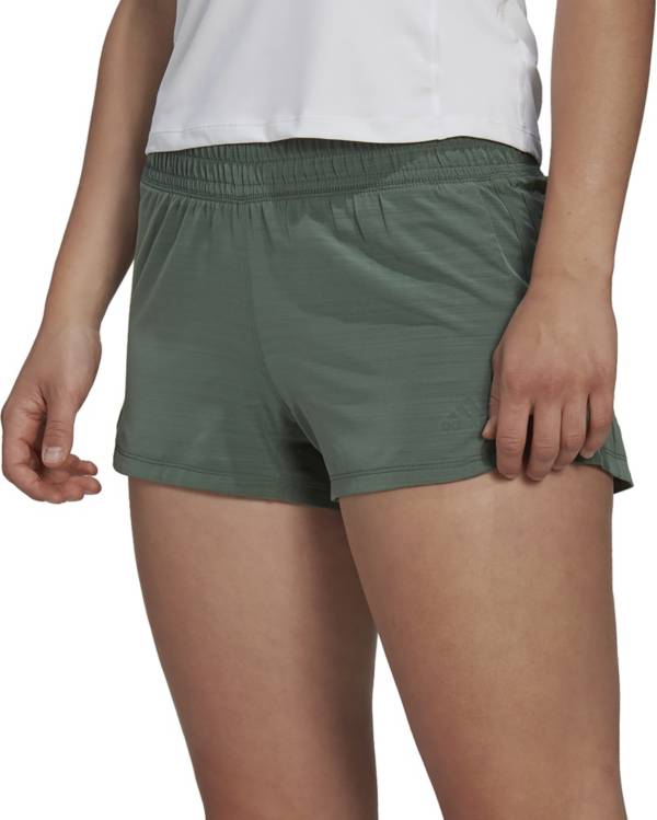 アディダス レディース トレーニングショーツ adidas Women's 3-Stripes Pacer Woven Shorts - Green Oxide|trois HOMME