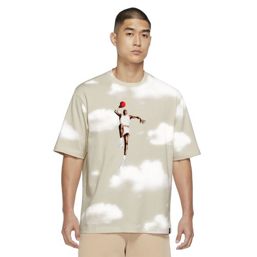 ジョーダン メンズ プルオーバー 半袖 Jordan ESS 85 AOP Crew - Beige/White