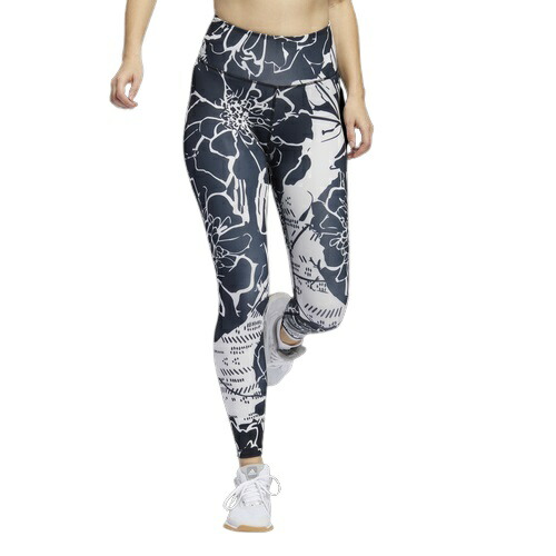 アディダス レディース レギンス タイツ adidas 7/8 Flower Tights - Black/Black|trois HOMME