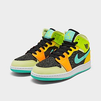 価格は安く ジョーダン１ キッズ レディース バッシュ Air Jordan 1 Mid Se Gs スニーカー Black Aurora Green Opti Yellow Fucoa Cl