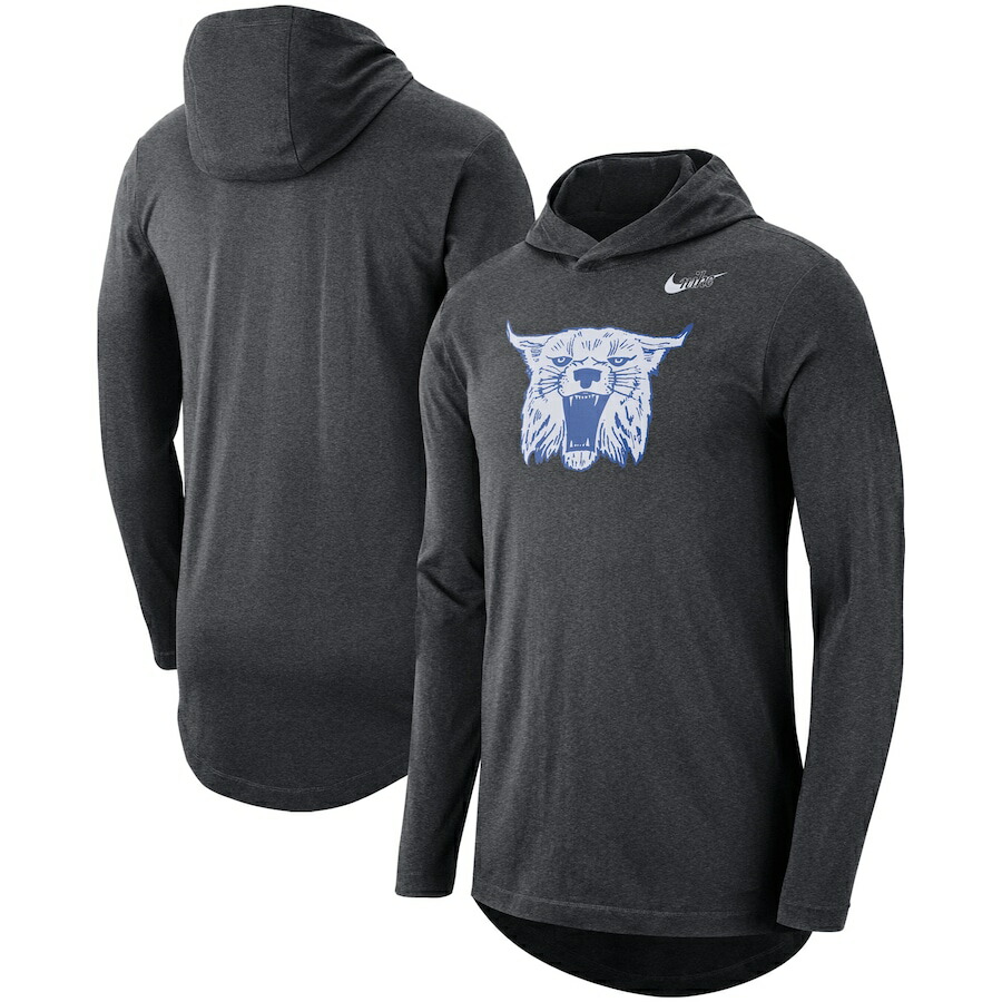 ナイキ メンズ プルオーバー 長袖 ロンT \"Kentucky Wildcats\"" Nike Performance Tri-Blend Long Sleeve Hoodie T-Shirt - Heathered Charcoal"