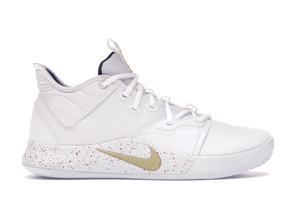 楽天市場 ナイキ メンズ Nike Pg 3 Usa バッシュ White Metallic Gold Midnight Navy ポールジョージ ｔｒｏｉｓ ｈｏｍｍｅ