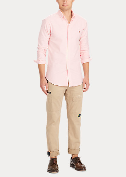 ラルフローレン メンズ オックスフォードシャツ Polo Ralph Lauren Slim Fit Stretch Oxford Shirt カッターシャツ Pink Spotbuycenter Com