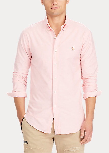 ラルフローレン メンズ オックスフォードシャツ Polo Ralph Lauren Slim Fit Stretch Oxford Shirt カッターシャツ Pink Spotbuycenter Com