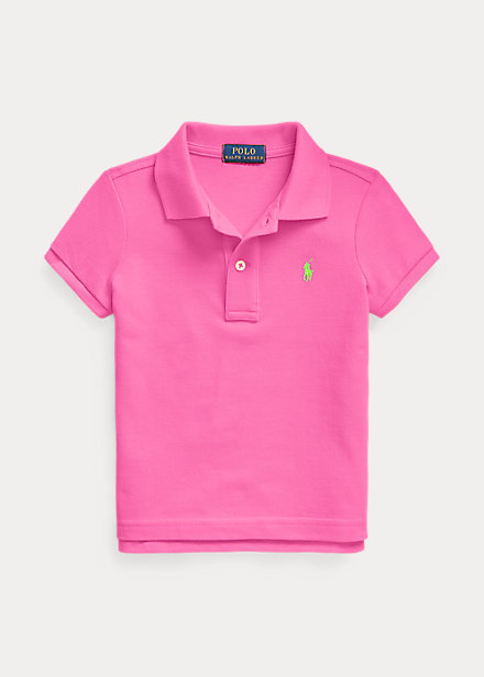 超格安価格 ラルフローレン 2 6x ガールズ キッズ Polo Ralph Lauren Cotton Mesh Shirt ポロシャツ 半袖 Maui Pink 女の子 Fucoa Cl