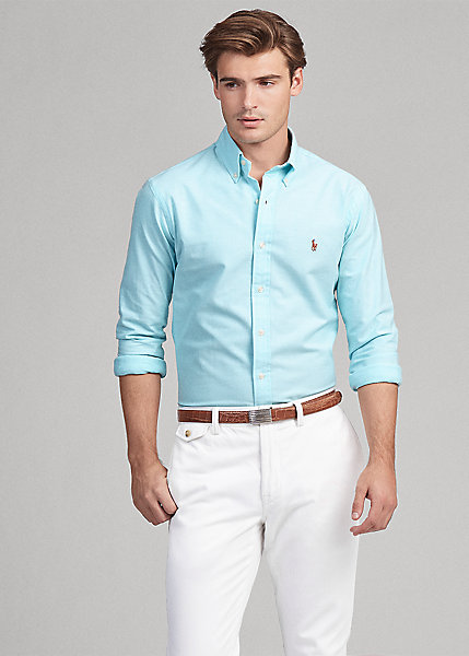 ラルフローレン メンズ オックスフォードシャツ Polo Ralph Lauren Slim Fit Stretch Oxford Shirt カッターシャツ Aegean Blue 17,741円