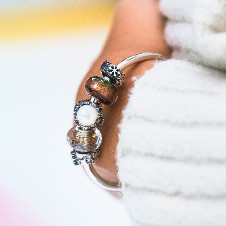 Trollbeads トロールビーズ SVバングルとビーズ&18kストッパー-