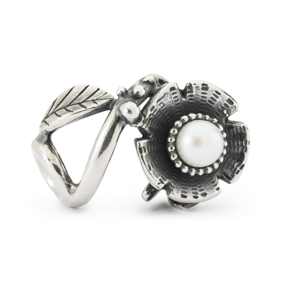 トロールビーズ Trollbeads フレームドバイフラワー Framed by Flower シルバー Silver パール Pearl ビーズ Framing Beads フラワーガーデン Flower Garden｜トロール 店