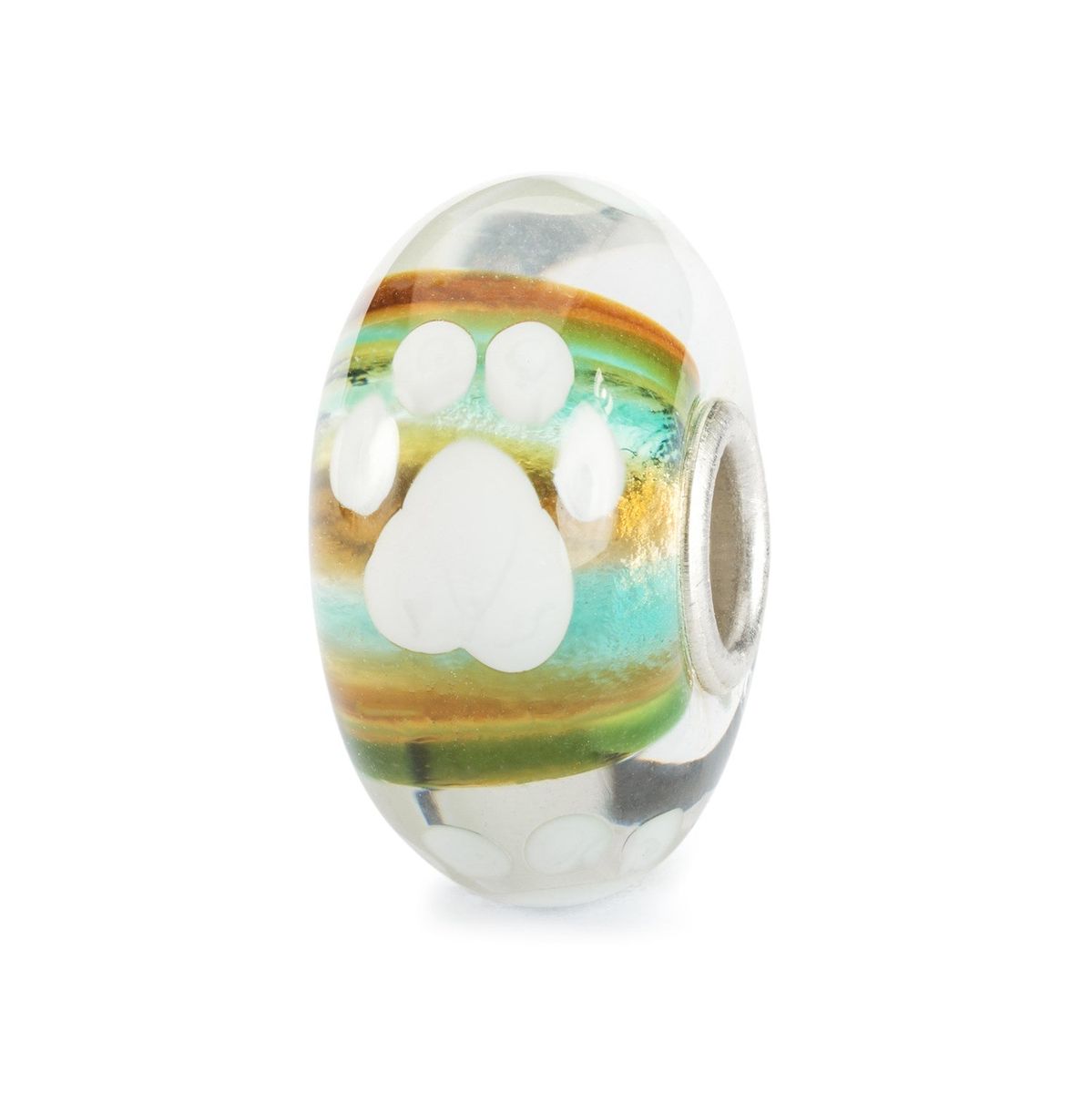 トロールビーズ Trollbeads ロイヤル ジャーニー・ビーズ Loyal Journey Bead ガラス Glass ラブ オブ パウズ Love of Paws イヌ　ネコ　アニマル　ペット