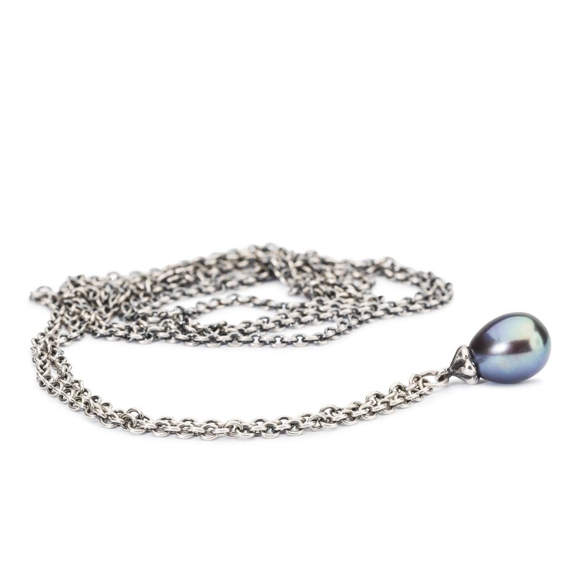 トロールビーズ Trollbeads ピーコックパールネックレス Fantasy Necklace with Peacock Pearl シルバー Silver 淡水パール Freshwater Pearl チェーン Chain 60cm/ 70cm/ 80cm/ 90cm/ 100cm/ 110cm/ 120cm｜トロール 店