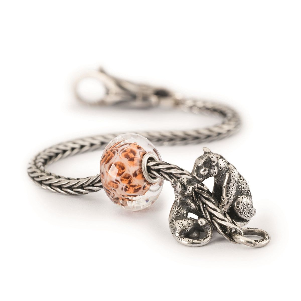 トロールビーズ Trollbeads レオパード （セット）Leopard Set ギフト Gift チェーン長さ選択可能 Chain リミテッドエディション 限定 ユニセックス 兼用 シルバー Silver ガラス Glass ビーズ 留め具 Bracelet Jewelry｜トロール 店