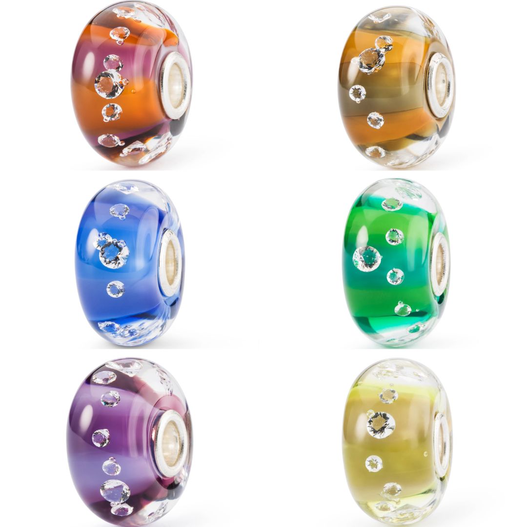 酸化ジルコニウム（書き割り）トロール網ビーズ Trollbeads 酸化ジルコニウム（書き割り）Zircona Set  硝子 Glass ビーズ Beads差し上げ物 Present 差し上げ物  Gift  ジュエリ Jewelry