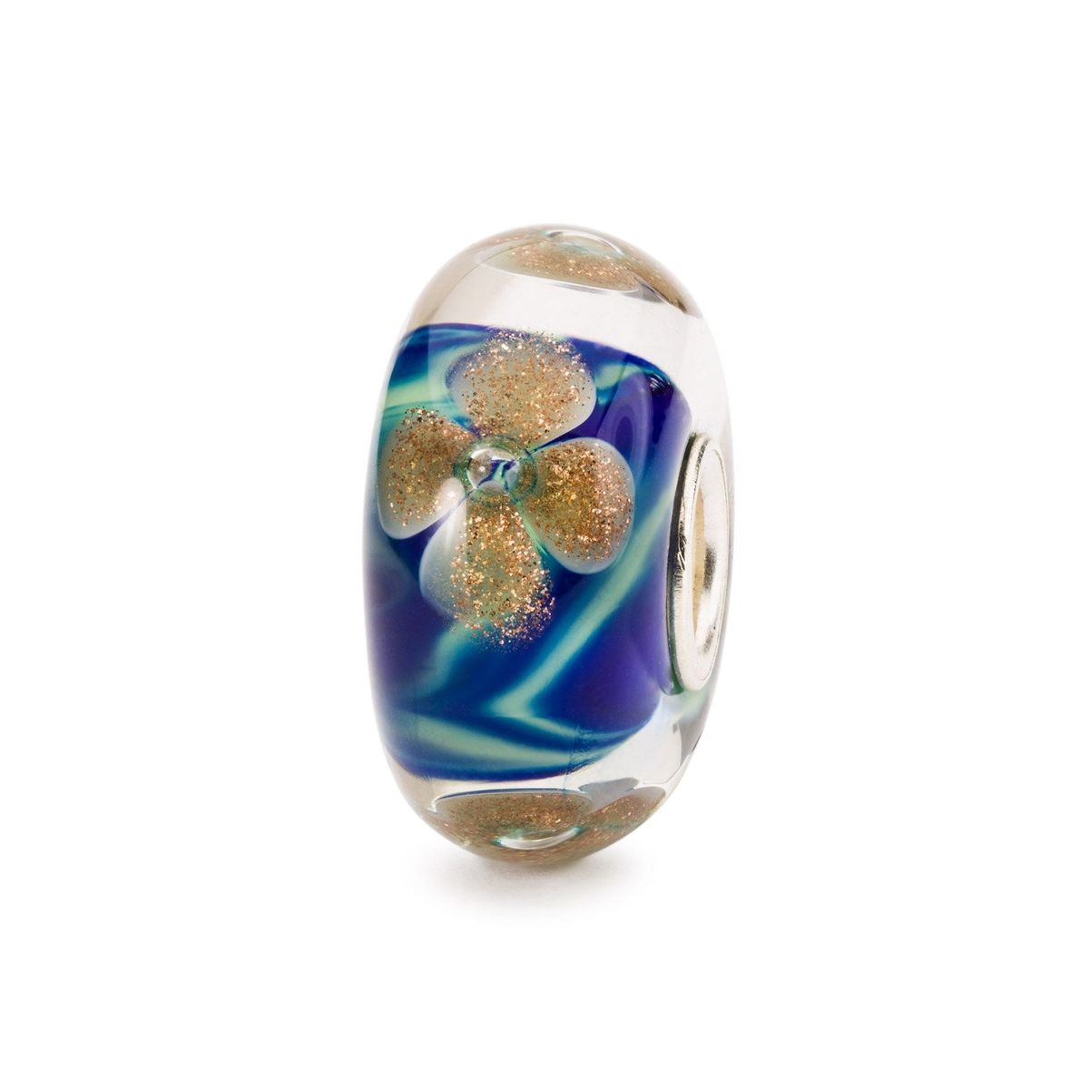 トロール網ビーズ Trollbeads リリー重量ポンド Lily Pond 硝子 Glass ビーズ Beads 差し上げ物 Gift