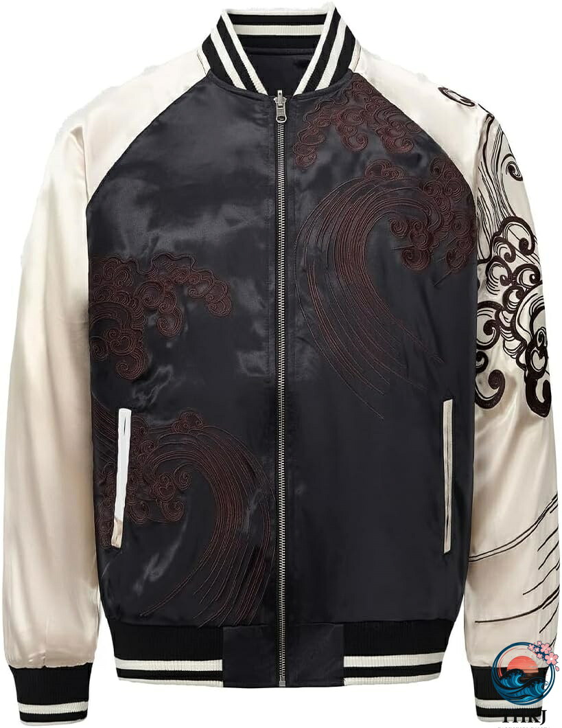 【全品5%尖んがり】スカジャン メンズ 和柄 上衣 熊 刺しゅう レディース オシャレ 飛翔上衣 かっこいい 上衣 流行り物 羽織り 表どおり トップス 防風 防寒 アウター 個人的特徴的 心地よい