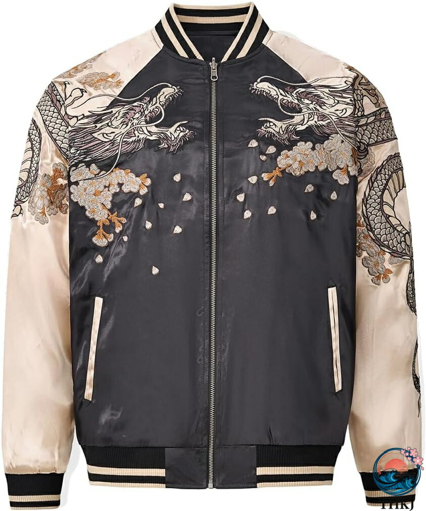 【全品5%尖んがり】スカジャン メンズ 和柄 上衣 龍 刺しゅう レディース 飛翔上衣 オシャレ かっこいい 上衣 流行り物 羽織り 表どおり トップス 防風 防寒 アウター 個人的特徴的 心地よい