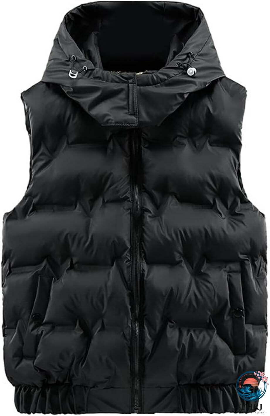 中綿入りベスト メンズ フード付き ポケット付き 立ち襟 大きいサイズ ジップアップ 秋冬服 あったか 防寒ベスト トップス 無袖アウター あったか 極暖 通勤 通学 戸外 オシャレ シンプル