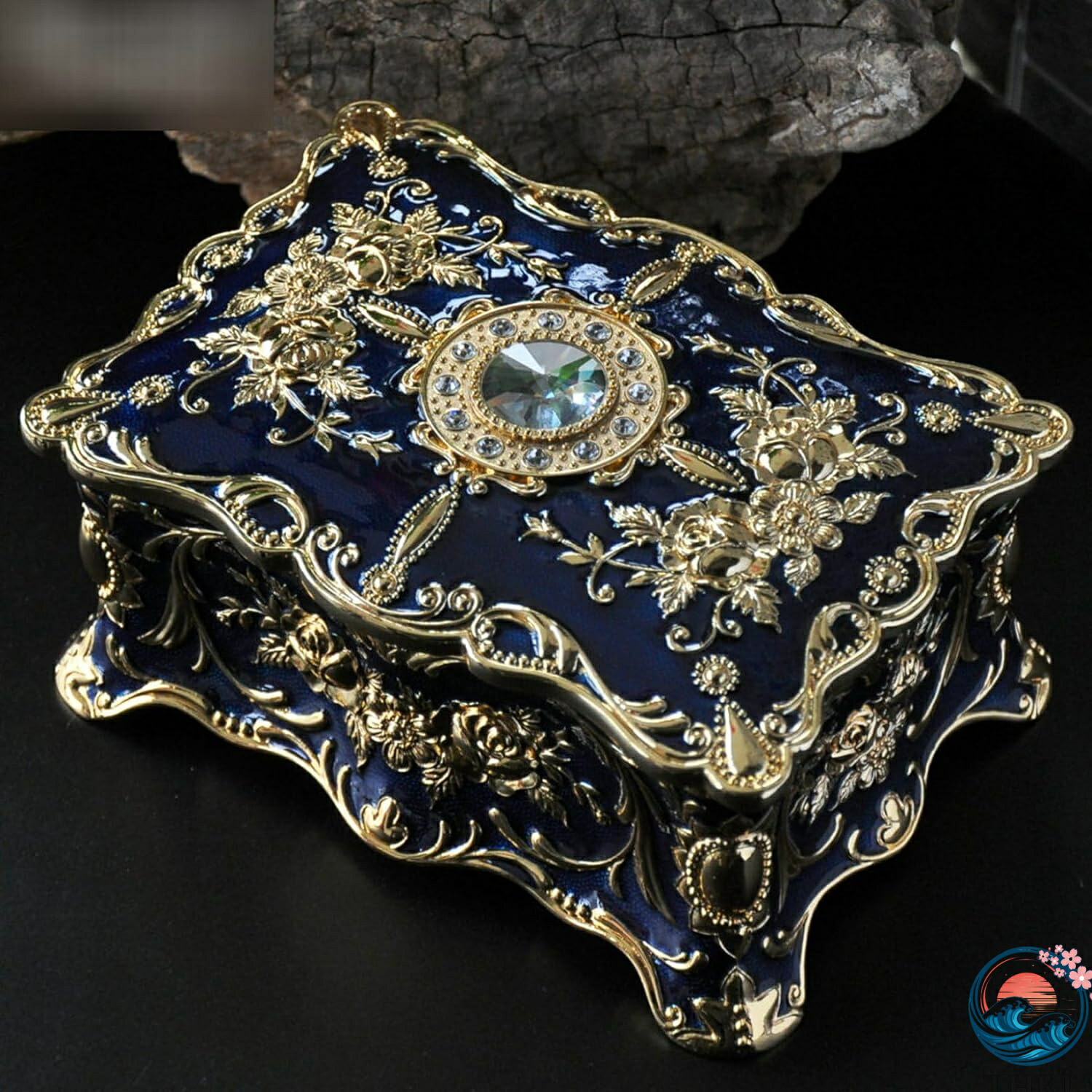 ジュエリーボックス アンティーク アクセサリー 収納ケース 小物入れ ジュエリーボックス 宝石箱 ジュエリーケース 腕時計ボックス 小物収納ボックス 小物入れ 女性 母の日 誕生日 ギフト ブルー 1