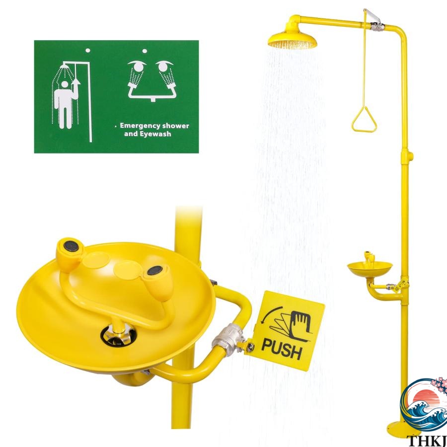 【全品5%ポイント】洗眼器 緊急洗眼器 アイウォッシュ 260mm 75 L/MIN 1秒出水 12 L/MIN スタンド式 シャワー 304#ステンレス ABS塗装 耐腐食 目を洗う 眼|TR online store