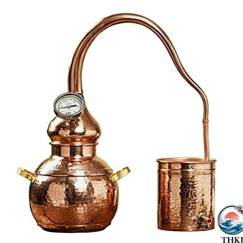 蒸留器 3Lアランビックそれでも、銅の密造酒蒸留所、家庭用醸造ワイン製造キット、温度計、冷却パイプ、ウイスキー、密造酒、エッセンシ