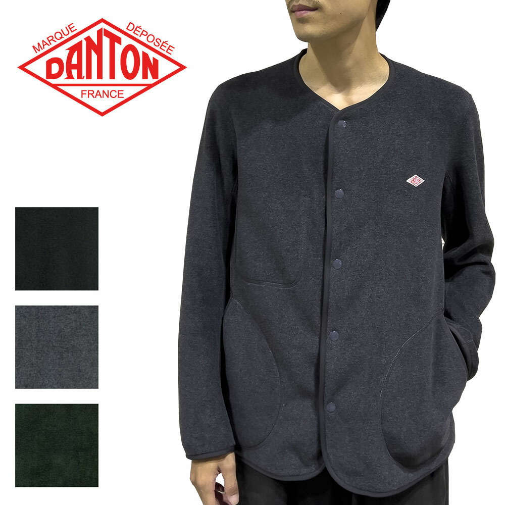 DANTON ノーカラーフリース ジャケットメンズ40グレー DANTON ノーカラーフリース ジャケットメンズ40グレー DANTON