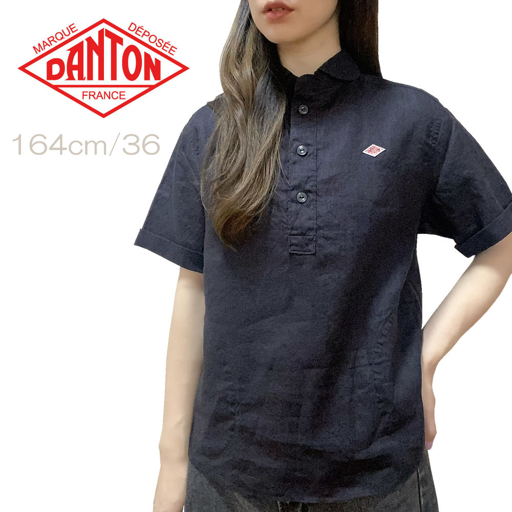 【クーポン対象外・ご利用後も適用前の価格にて販売】【2026SS】 DANTON ダントン ラウンドカラー リネン プルオーバーシャツ レディース DT-B0283 FLI