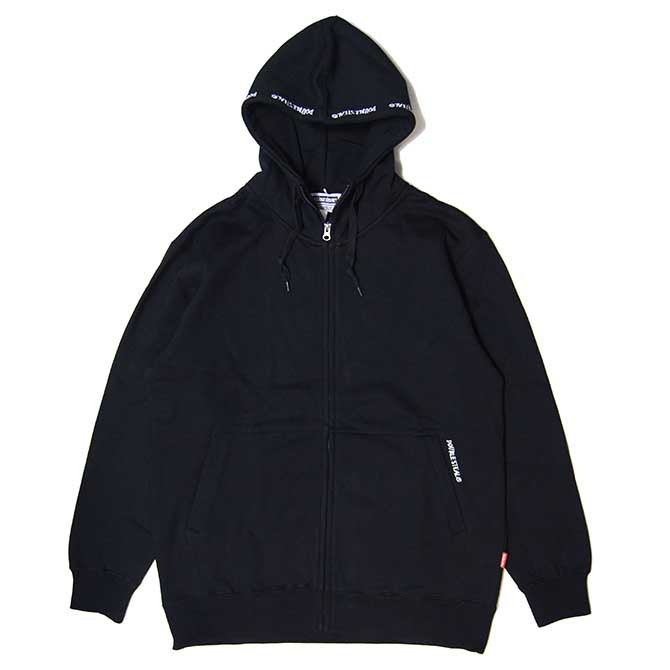 【40%OFF】DOUBLESTEAL ダブルスチール写真 HIGH HOOD ZIP PARKA (BLACK) ジップアップパーカー