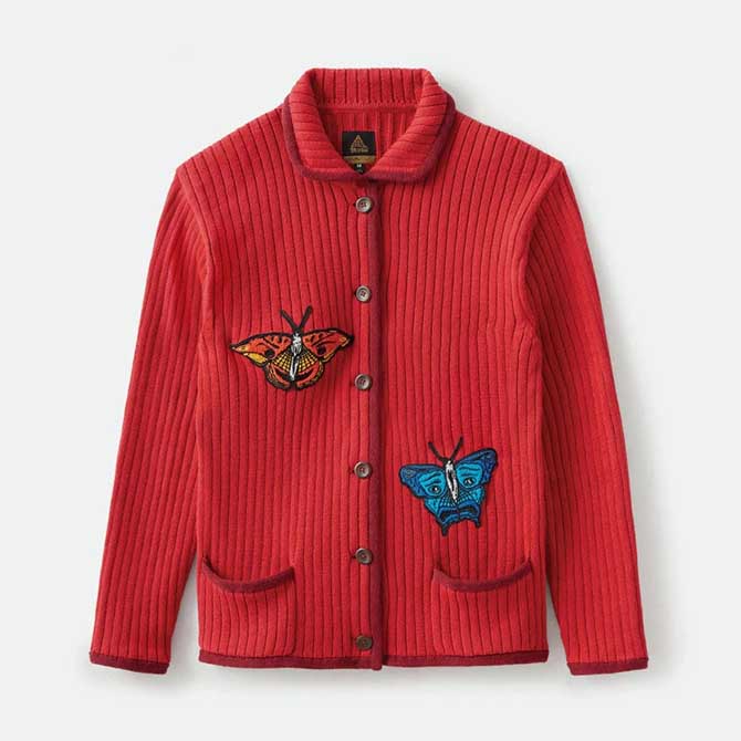 Lサイズ【セール/SALE-30】BRIXTON ブリクストン BB CARDIGAN (INFRARED) カーディガン アウター ニット｜チルプロダクト