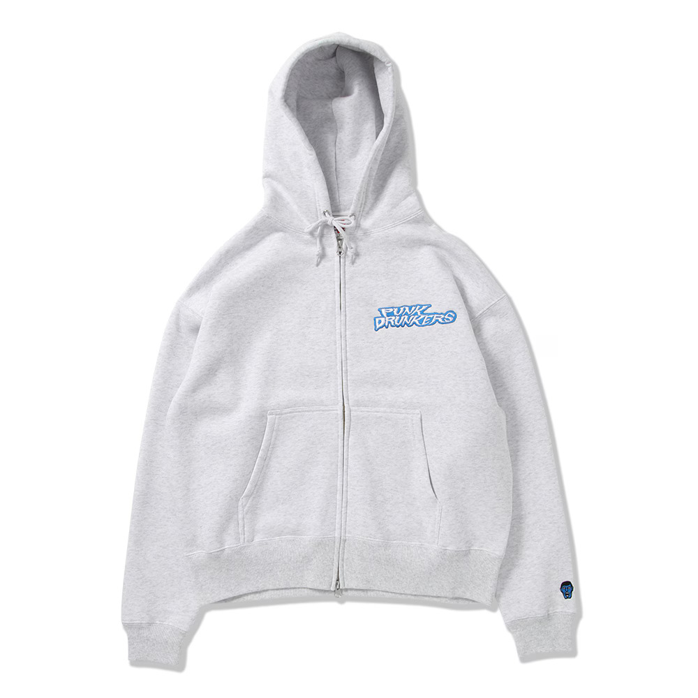 【15%OFF】PUNK DRUNKERS パンクドランカーズ ギーザロゴタイプZIPアノラック (ASH) ジップアップパーカー