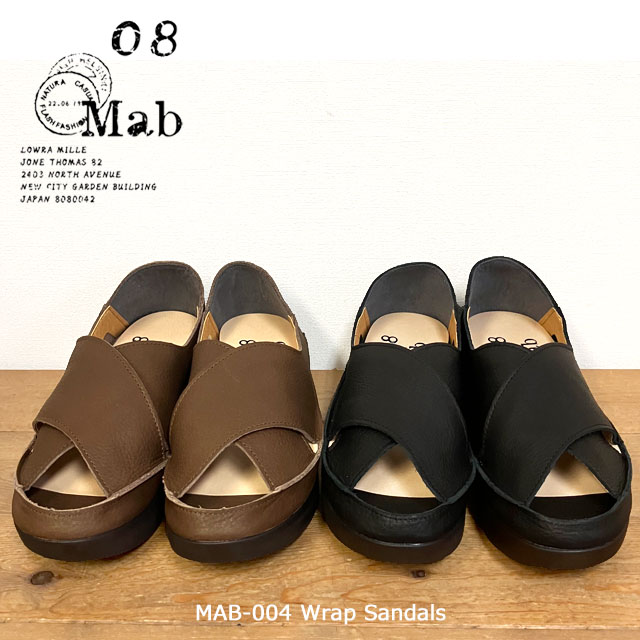 【SALE】08mab(皆無ハチマブ)さあ美サンダル/差し交わすサンダル/日本製/本革/置き目踵/なめし革/厚底/抗菌防臭/自然的/生まれながら原料品/MAB-0004