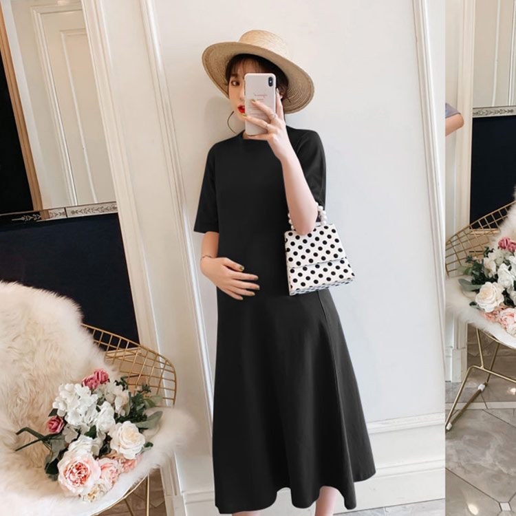 市場 産前 ルームウェア フレアスカート 半袖 マタニティ ロングワンピース 夏 リゾート アウトドア 授乳服