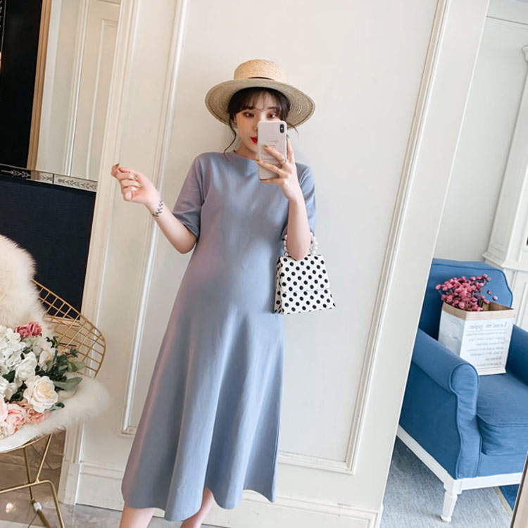 市場 産前 ルームウェア フレアスカート 半袖 マタニティ ロングワンピース 夏 リゾート アウトドア 授乳服