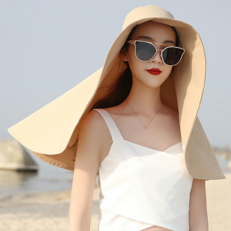 日除け バイザーハット Uvカット おしゃれ つば広 アウトドア ガーデニング キャップ サーフハットランニング シンプル ストラップ付き ビーチハット ポンチョ 夏フェス 折りたたみ 日よけ帽子 紫外線対策 農作業 釣り 首ガード 首紐 内祝い ストラップ付き