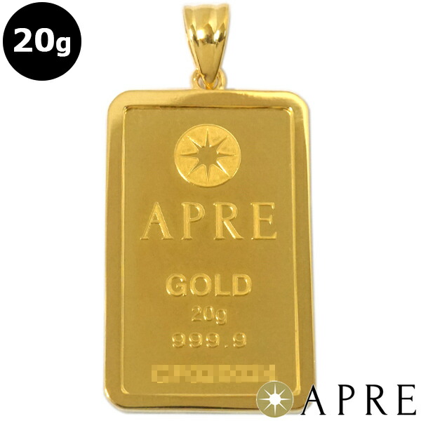 楽天市場】【新品】 24金 純金 インゴット ペンダントトップ 50g ゴールドバー APRE GOLD BAR 枠シルバー : APRE