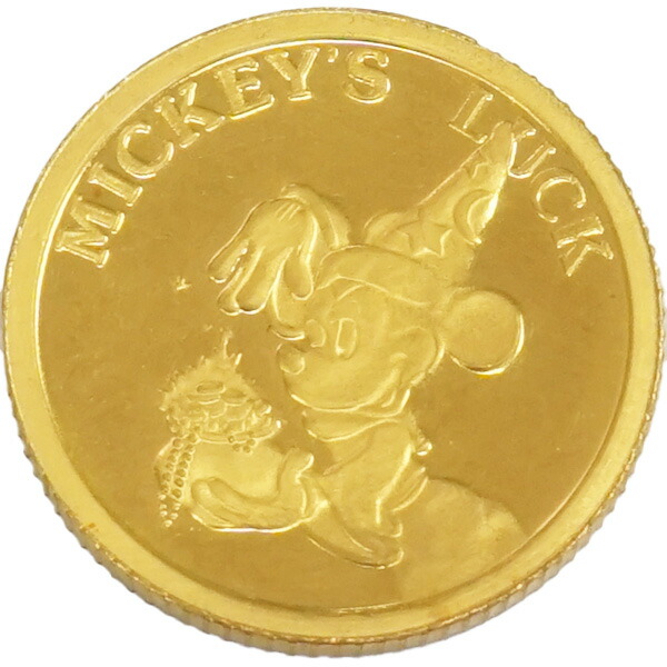 ディズニー 　ミッキー　記念コイン　金貨　純金　24K 1/10 1987年 楽天市場】純金 24金 K24 ミッキー＆ミニー リバーシブル 1/20oz